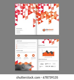 Corporate business annual report Brochure design, Professional Template presentation with abstract triangular shapes, statistical graph and space for image.