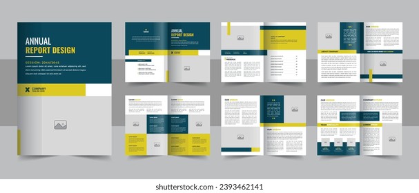 Corporate business Annual report template with cover, back and inside pages, Company Profile Brochure or business profile Layout. Design annual report, cover, vector template brochures