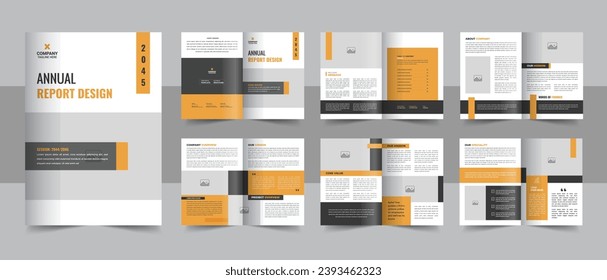 Corporate business Annual report template with cover, back and inside pages, Company Profile Brochure or business profile Layout. Design annual report, cover