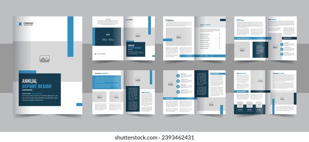 Corporate business Annual report template with cover, back and inside pages, Company Profile Brochure or business profile Layout. Brochure creative design