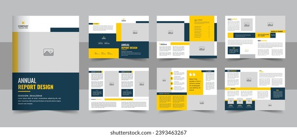 Corporate business Annual report template with cover, back and inside pages, Company Profile Brochure or business profile Layout. Annual Report Template or Annual Report design