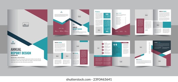 Corporate business Annual report template with cover, back and inside pages, Company Profile Brochure or business profile design. Annual Report Template or Annual Report design vector
