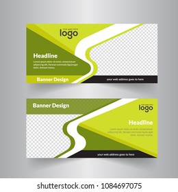 Corporate business banner template, horizontal advertising business banner layout template flat design set , clean geometric abstract cover header background template for website design,