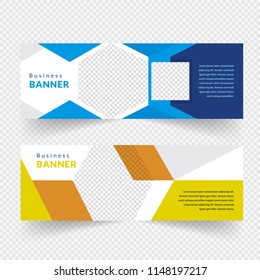 Corporate business banner template, horizontal advertising business banner layout template flat design set , clean geometric abstract cover header background template for website design,