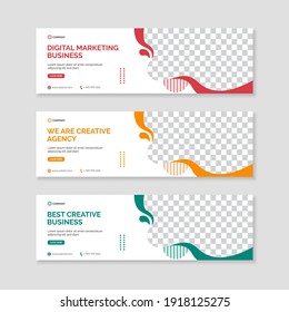 Corporate business banner template. Horizontal advertising business banner