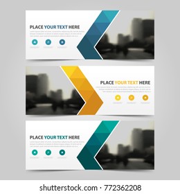 Corporate business banner template, horizontal advertising business banner layout template flat design set , clean abstract cover header background for website design