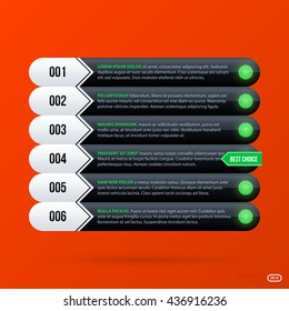 Corporate business banners and options template on bright orange background. Useful for presentations and advertising.