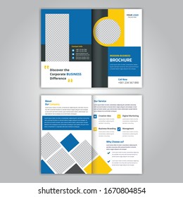 Corporate business bi-fold brochure design