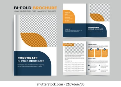 Corporate Business Bifold Brochure Design Template, Company Profile annual report, company service trifold brochure, branding design