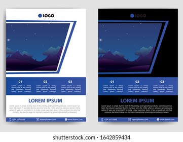corporate business blue flyer in a4 size, vector brochure poster cover template design