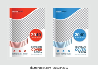 Corporate business book cover design template 
