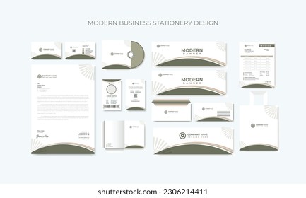 Corporate business Brand Identity Mockup set with digital elements full stationery template design with Editable vector illustration