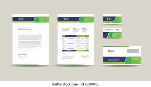 Corporate Business Branding Identity Design or Stationery Design  Letterhead  Business Card Invoice  Envelope  Startup Design