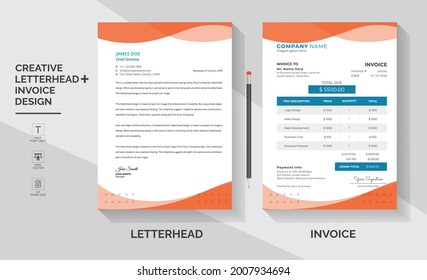Corporate business branding identity stationary design letterhead and invoice design
