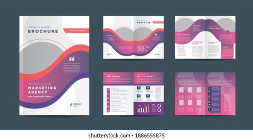 Template Design Layout Brochure Geometric Abstract Stock Vector ...