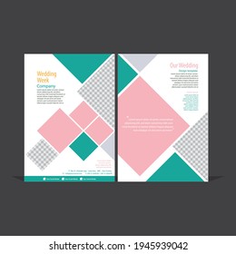 Corporate business brochure flyer design. Leaflet cover presentation. Flier with Abstract geometric background. Modern wedding poster magazine, layout template A4 flyer