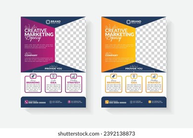 Corporate business brochure flyer design layout template in A4 size with creative and unique layout in A4 size annual report, poster, promotion, advertise, publication, cover page.