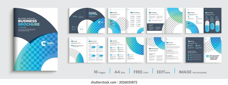 Corporate business brochure template layout design, modern company profile multipage brochure design