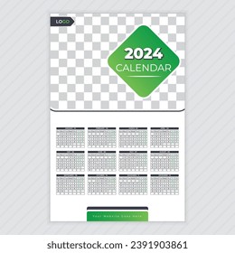 Corporate business calendar 2024 template design, Happy new year 2024