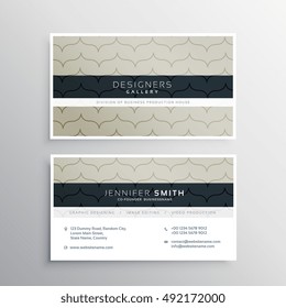 corporate business card with clean pattern