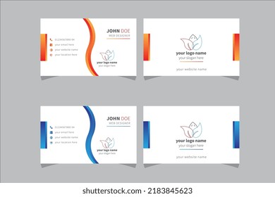 corporate business card design for any kind of purpose. orange and blue color with white background.