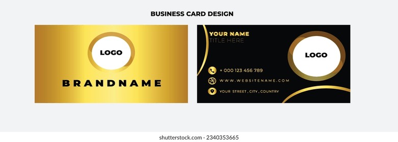 Corporate business Card Design with Black and Gold Color