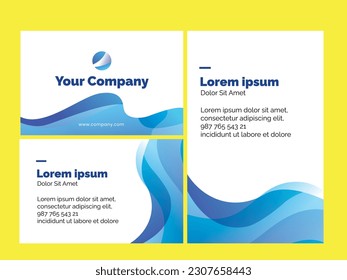 Corporate Business Card Design With Blue Color. Company Card Illustrator