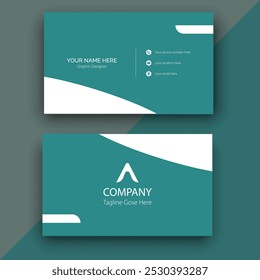 corporate business card design. Double-sided creative business card vector design template. Business card for business and personal use. 
Vector illustration design. Horizontal layout, Print ready