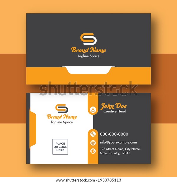 Corporate Business Card Design With\
Double-Sides For\
Advertising.