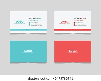 Corporate business card design, modern identity card, creative visiting card