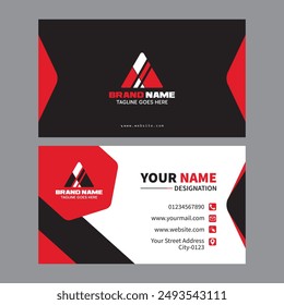 Corporate business card design. New red edition business card.