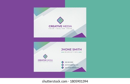 corporate business card design professionally. Creative and Clean Double-sided Business Card Template