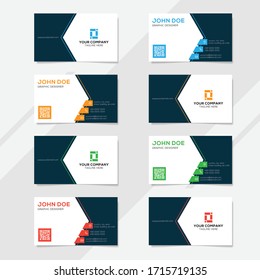 Corporate business card design template with several color options