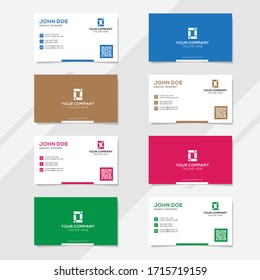 Corporate business card design template with several color options