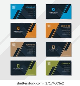 Corporate business card design template with several color options