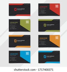 Corporate business card design template with several color options