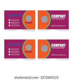Corporate Business card Design template - illustration.Modern business card template design.With inspiration from the abstract.Contact card for company.Two sided black and white . Vector illustration.