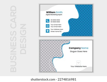 Corporate Business Card Design Template,  Vector Illustration Business Card, Modern Business Card Design Vector.