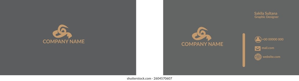 Corporate business card DesignDouble-sided creative business card template. Portrait and landscape orientation.