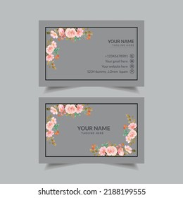 Corporate business card with floral design