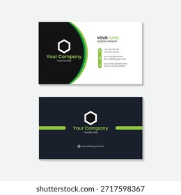 Diseño Corporativa de la tarjeta de visita. Plantilla de tarjeta de visita creativa y moderna. Diseño creativo de doble cara del Vector de la tarjeta de visita.	
