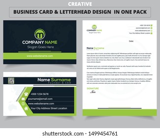 Corporate Business Card And Letterhead Design Templates In One Pack