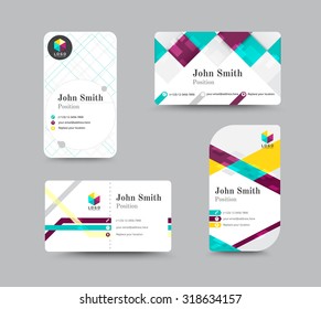 Corporate business card. Personal name card design template. vector illustration.