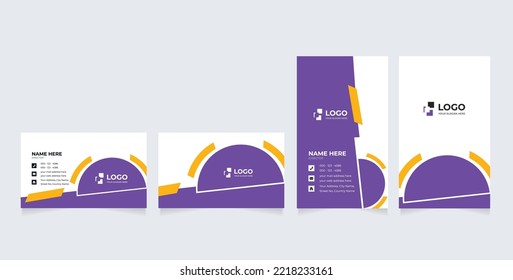 Corporate Business Card Print Template. Personal Visiting Card with Company Logo