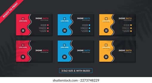 Corporate Business Card Print Template Design.