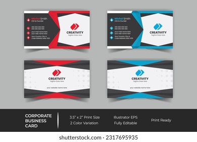 Corporate business card print template design