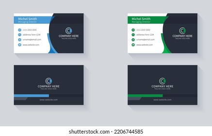 Corporate Business Card Printable Full Vector eps 