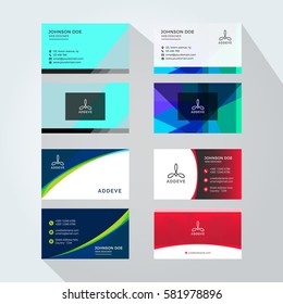 Corporate business card set with abstract logo 