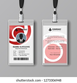 Corporate business card template with abstract red circle