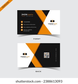 Corporate business card template design, creative and clean business card vector illustration.	
